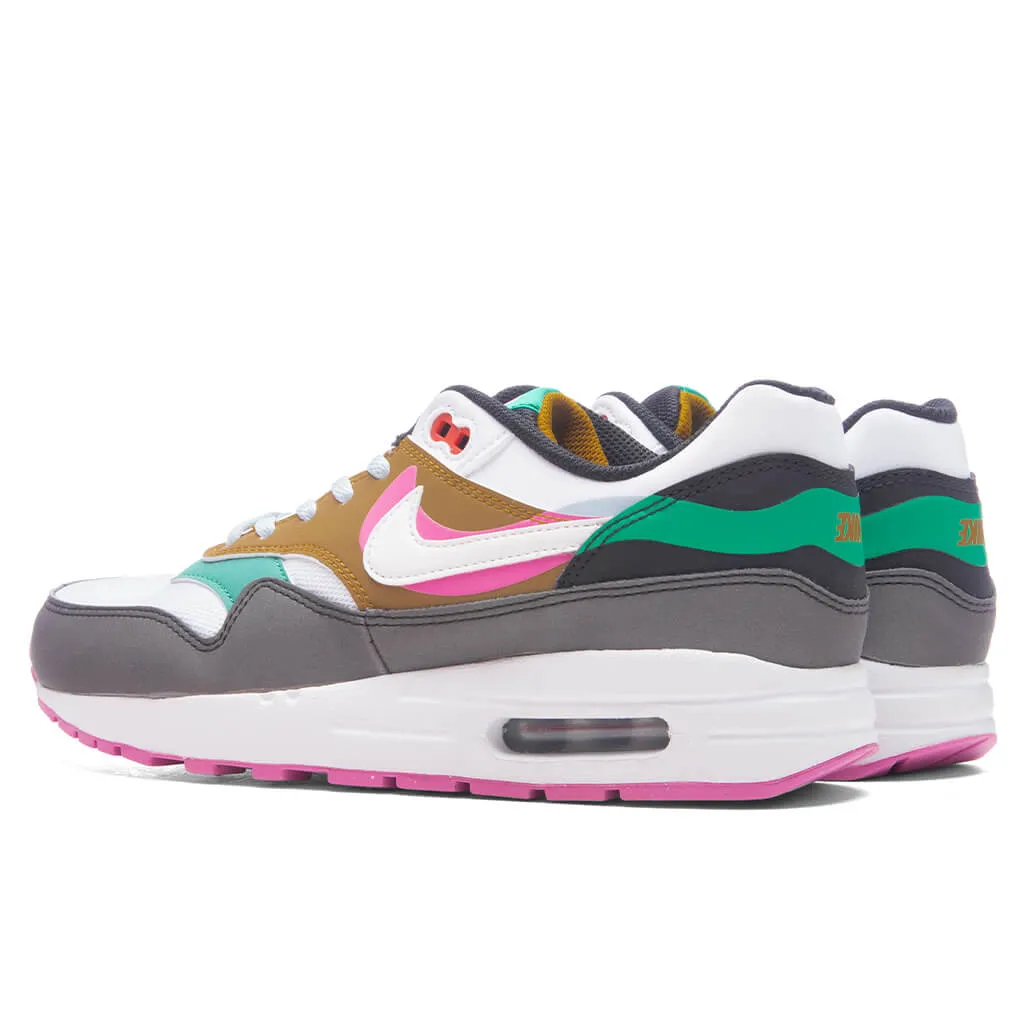 Air Max 1 SE (GS) - Black/White/Playful Pink/Stadium Green