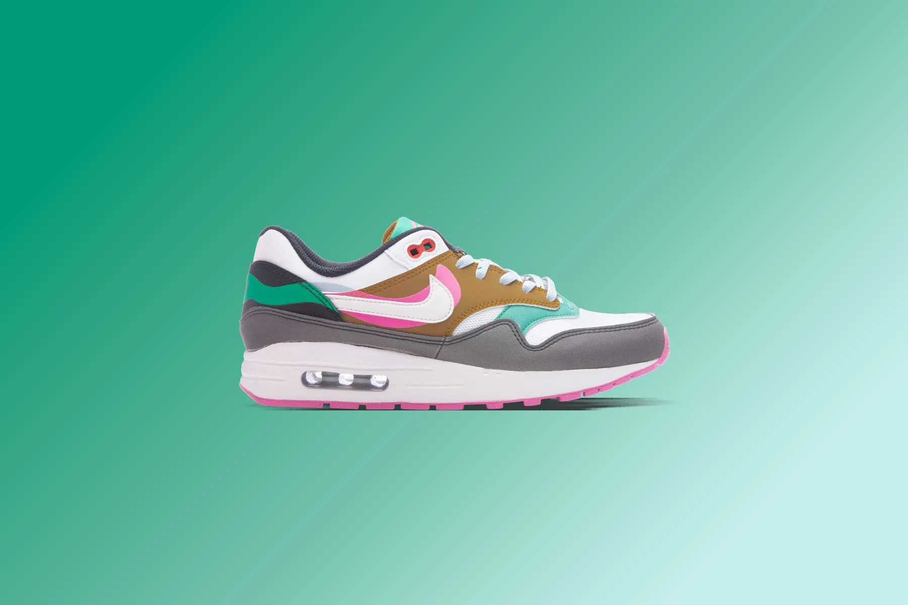 Air Max 1 SE (GS) - Black/White/Playful Pink/Stadium Green