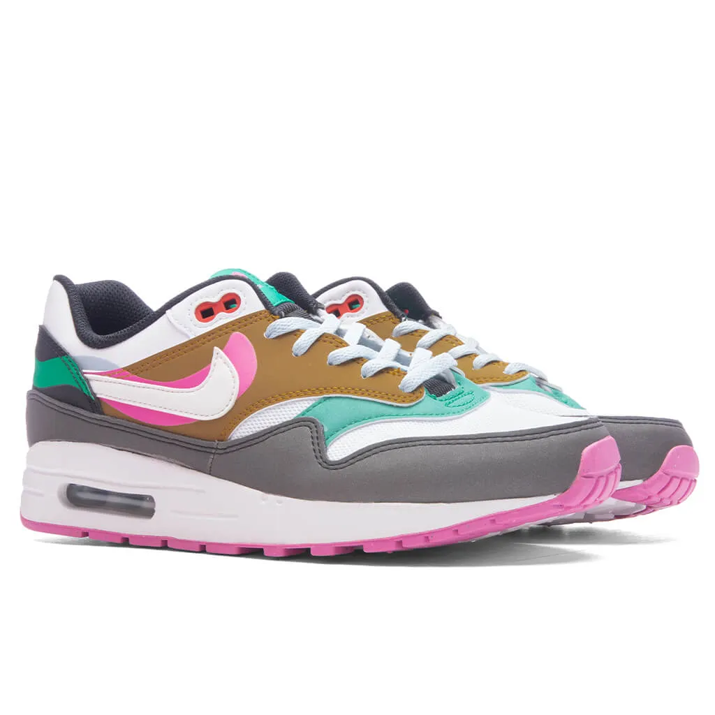 Air Max 1 SE (GS) - Black/White/Playful Pink/Stadium Green