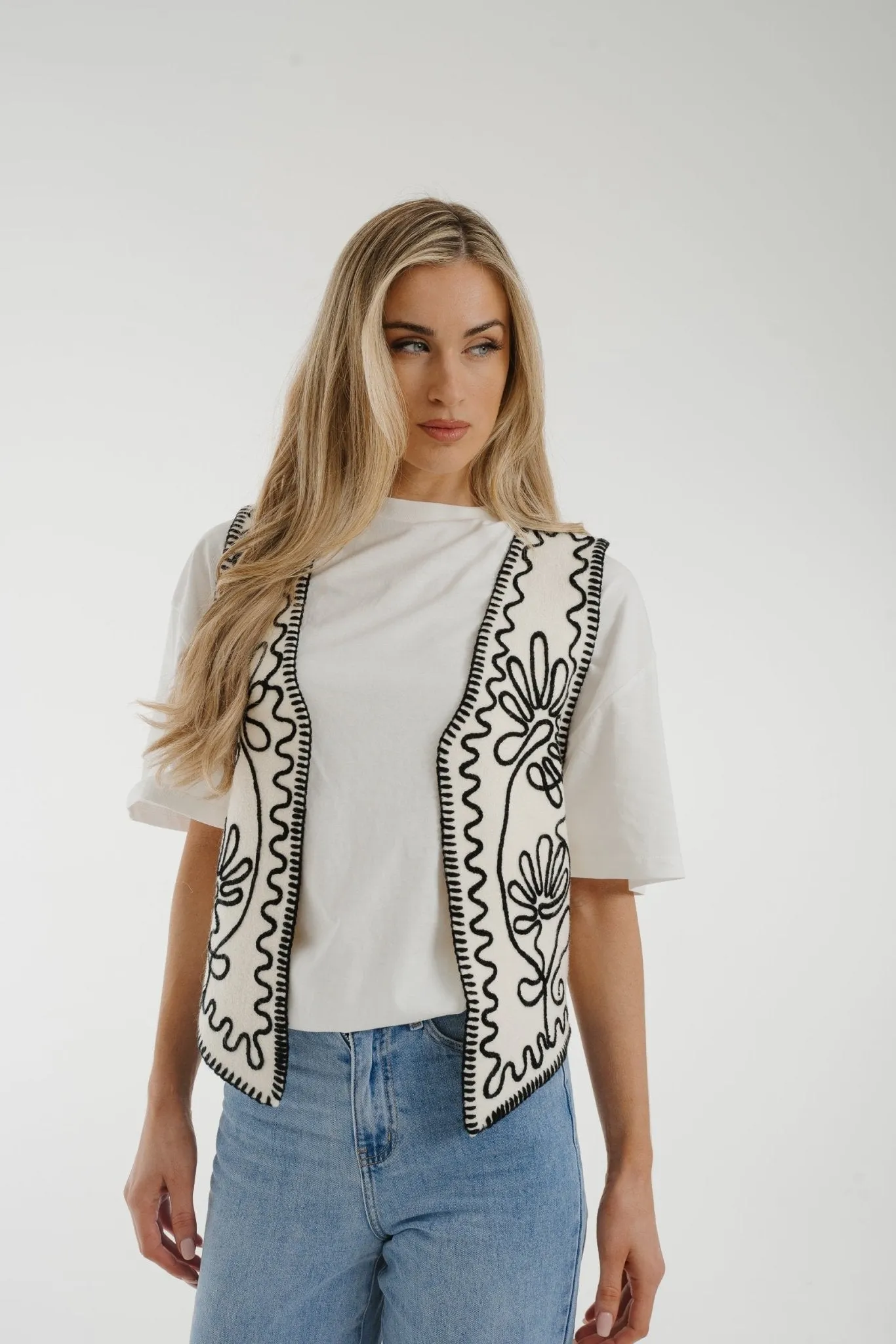 Ally Waistcoat In Monochrome Mix