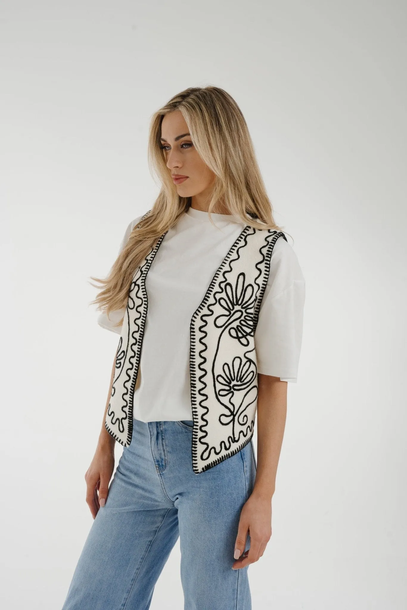 Ally Waistcoat In Monochrome Mix