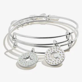 Best Friends Moon   Star Charm Bangle, Set of 2