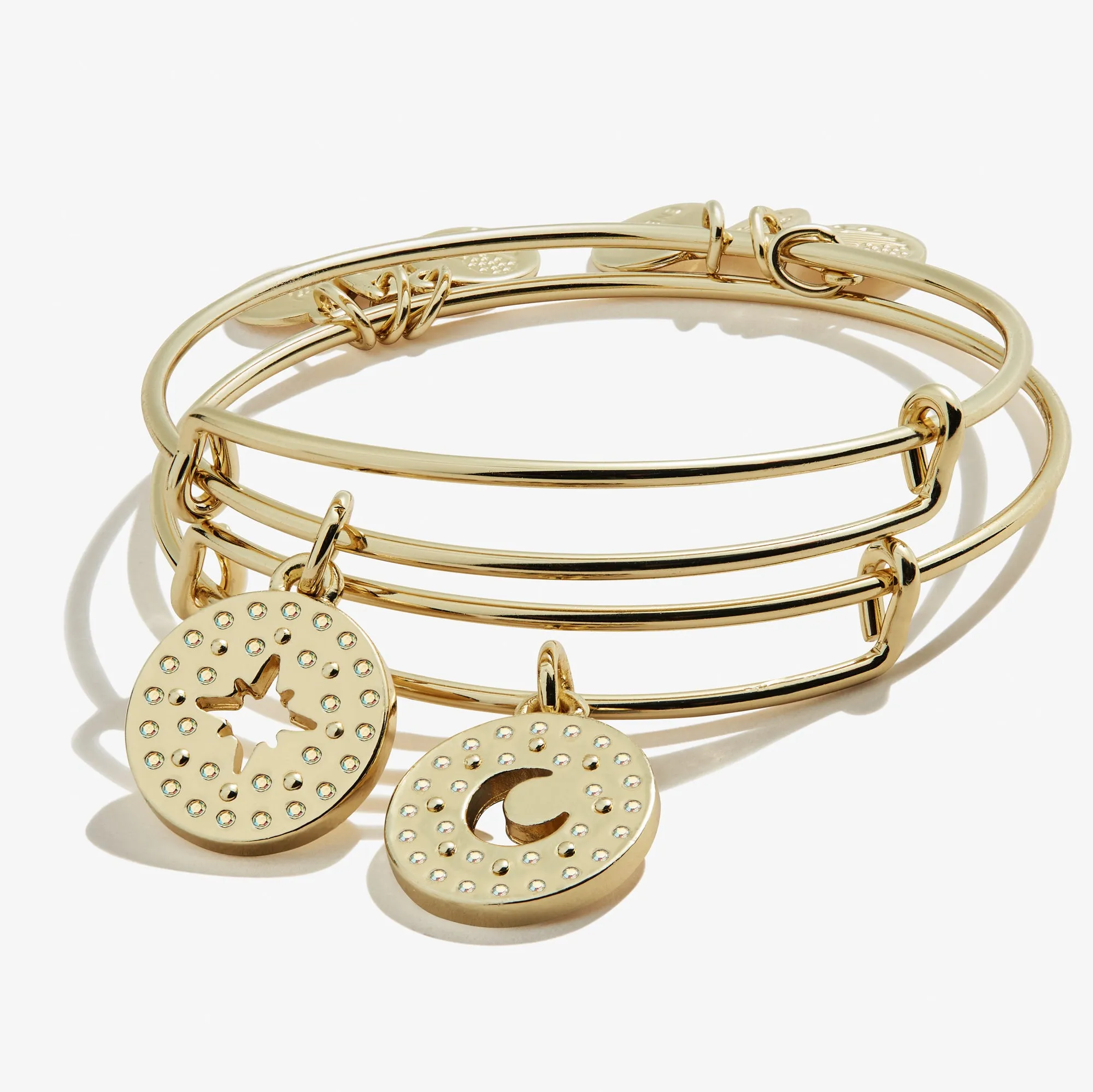 Best Friends Moon   Star Charm Bangle, Set of 2