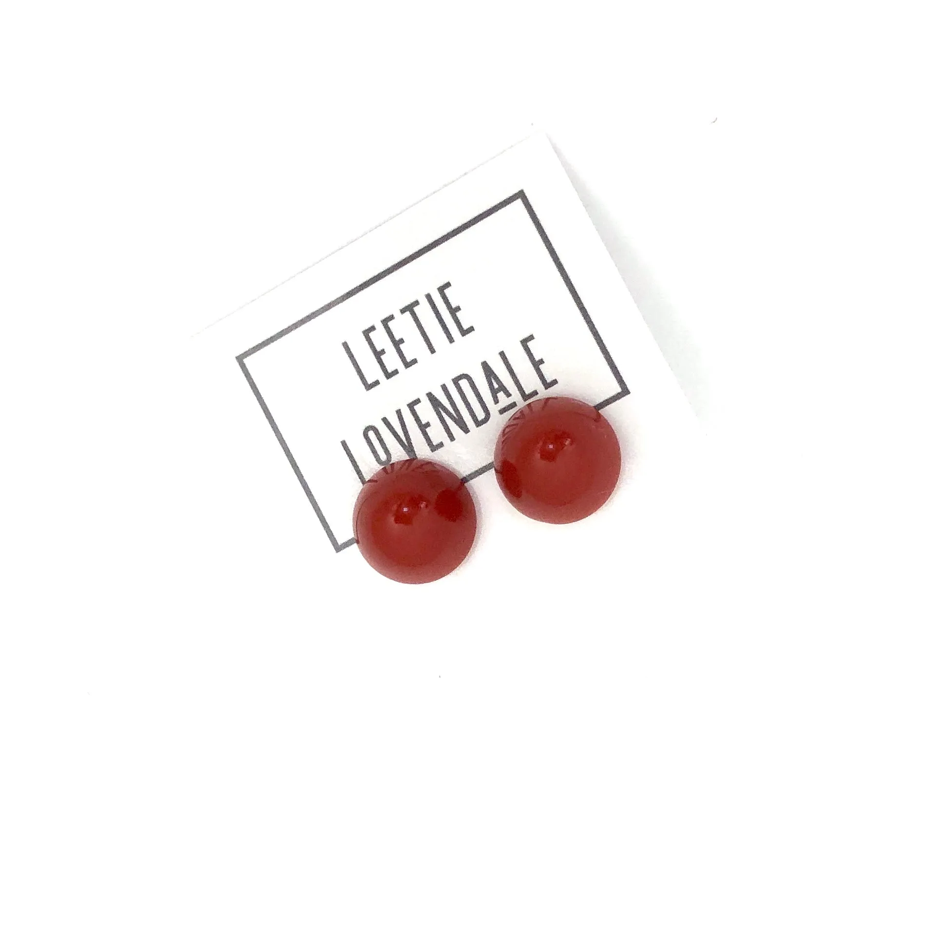 Carnelian Gumdrop Stud Earring