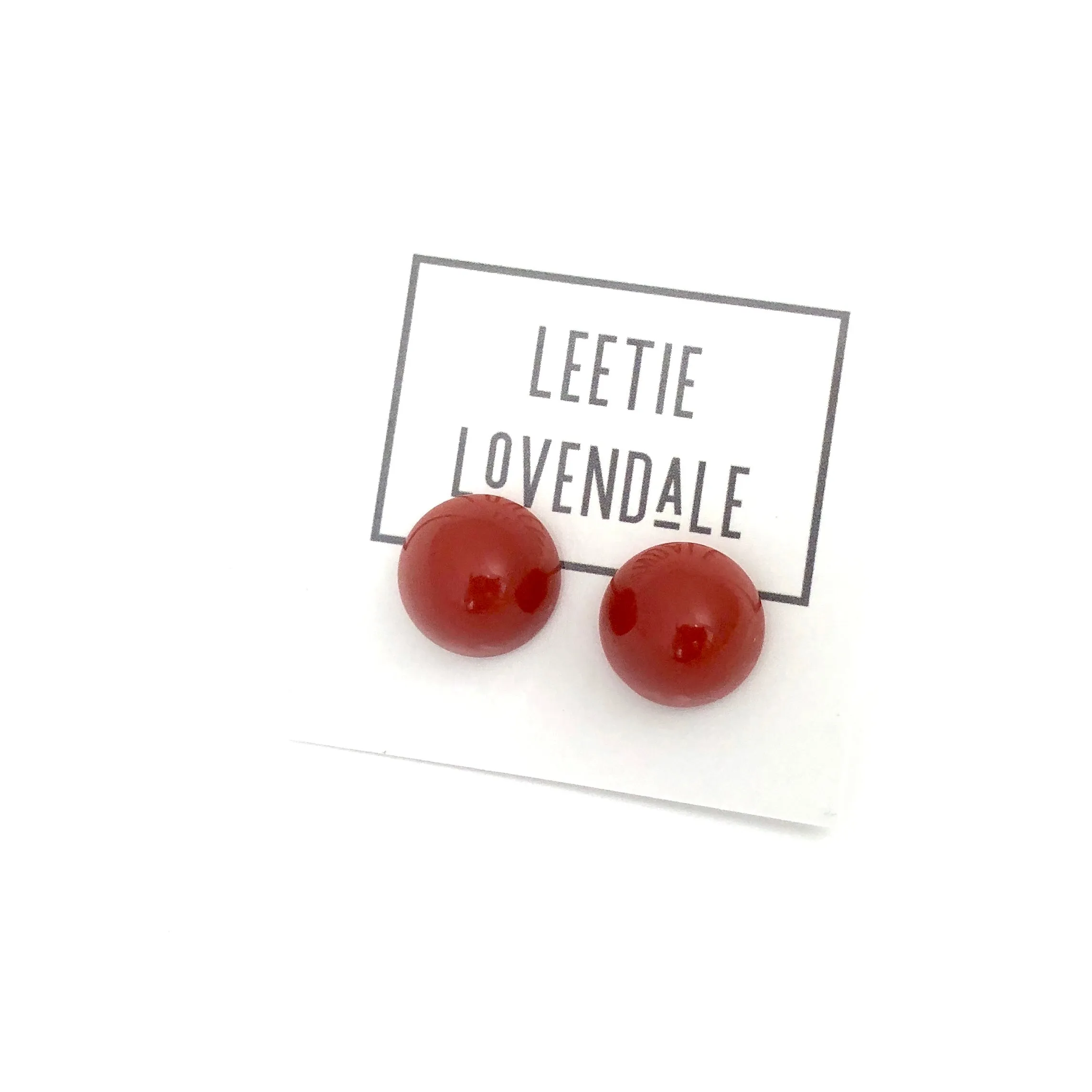 Carnelian Gumdrop Stud Earring