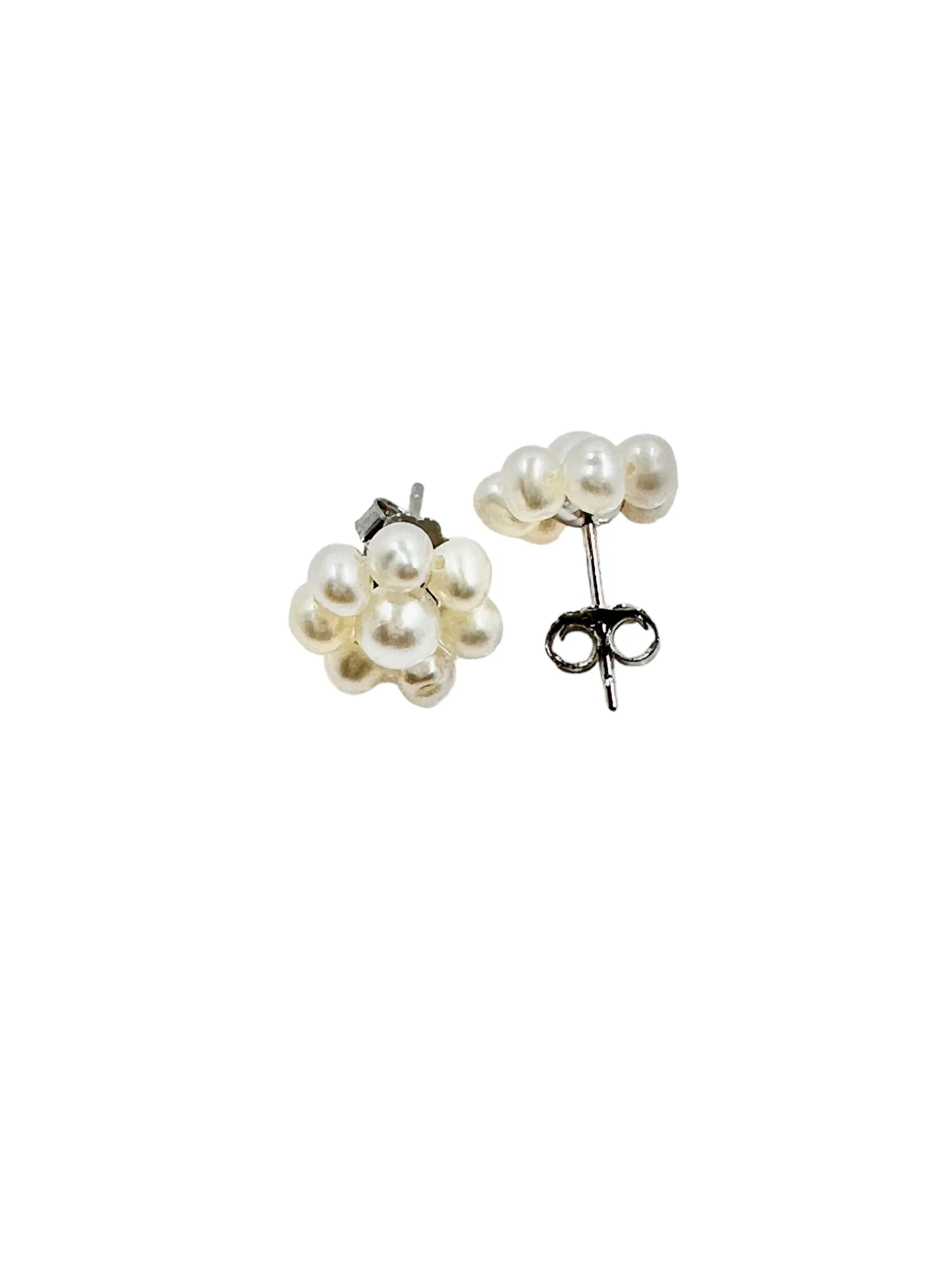 Cultured Freshwater White 4mm and 5mm Pearl Earrings