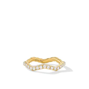 David Yurman Zig Zag Stax Ring in 18K Yellow Gold with Diamonds, 2mm