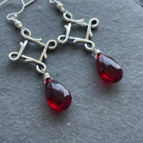 Garnet Red Celtic Dangles