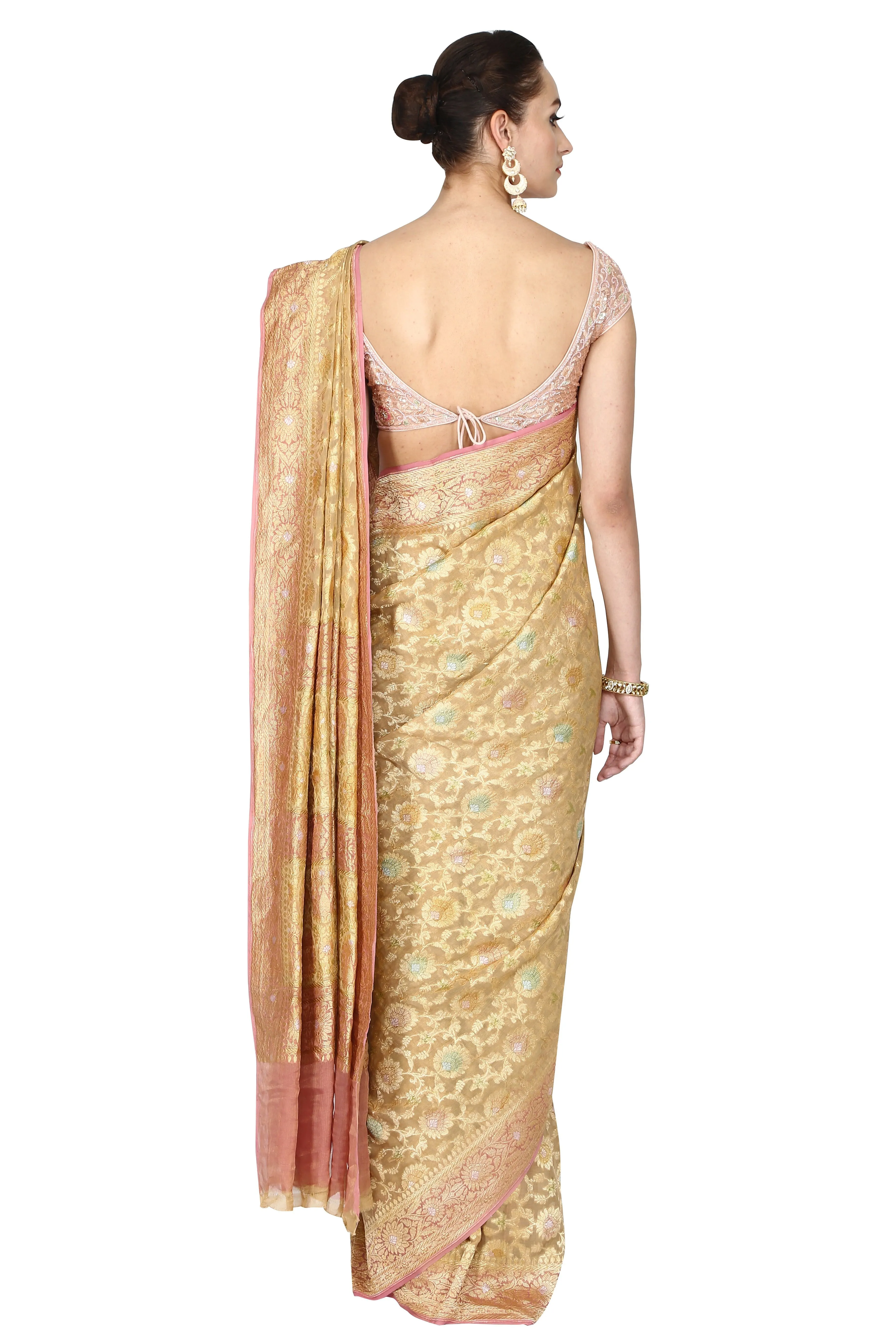 Golden Georgette Saree.