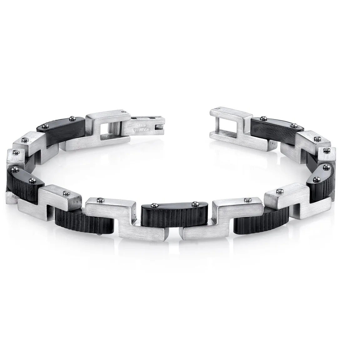 Men's Z Link Brushed Finish Stainless Steel Bracelet