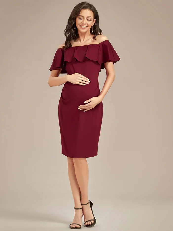 Off Shoulder Ruffles Maternity Dresses