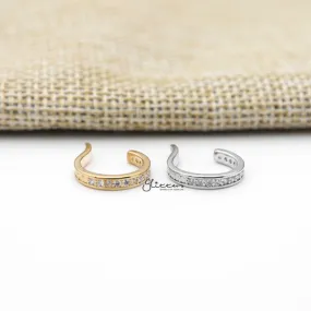 One Line C.Z Ear Cuffs - Non Piercing Ear Cuffs