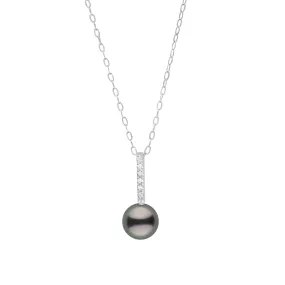 Petite Diamond Bar Collection 8.0-9.0 Tahitian Pearl Pendant