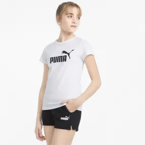 Puma competo in cotton for girls T-shirt and shorts 846936 02 white black