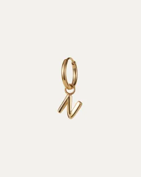 Single Monogram Huggie Earring - N