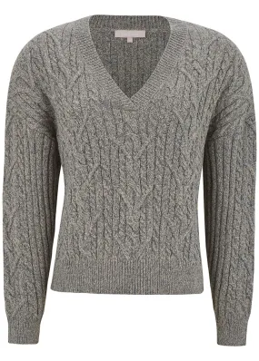 Soft Rebels Vera V-neck Knit SR522-210 Sweater - Sandshell Melange