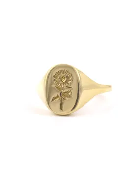 Sunflower Signet Ring