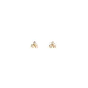 Tiny Trio Studs | 10k Gold