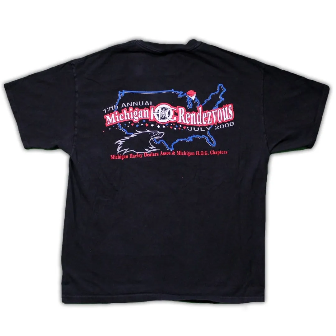 Vintage '00 Harley Michigan Hog Rendezvous Tee