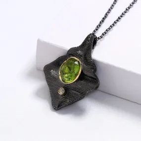 Vintage Peridot Black Gothic Necklace