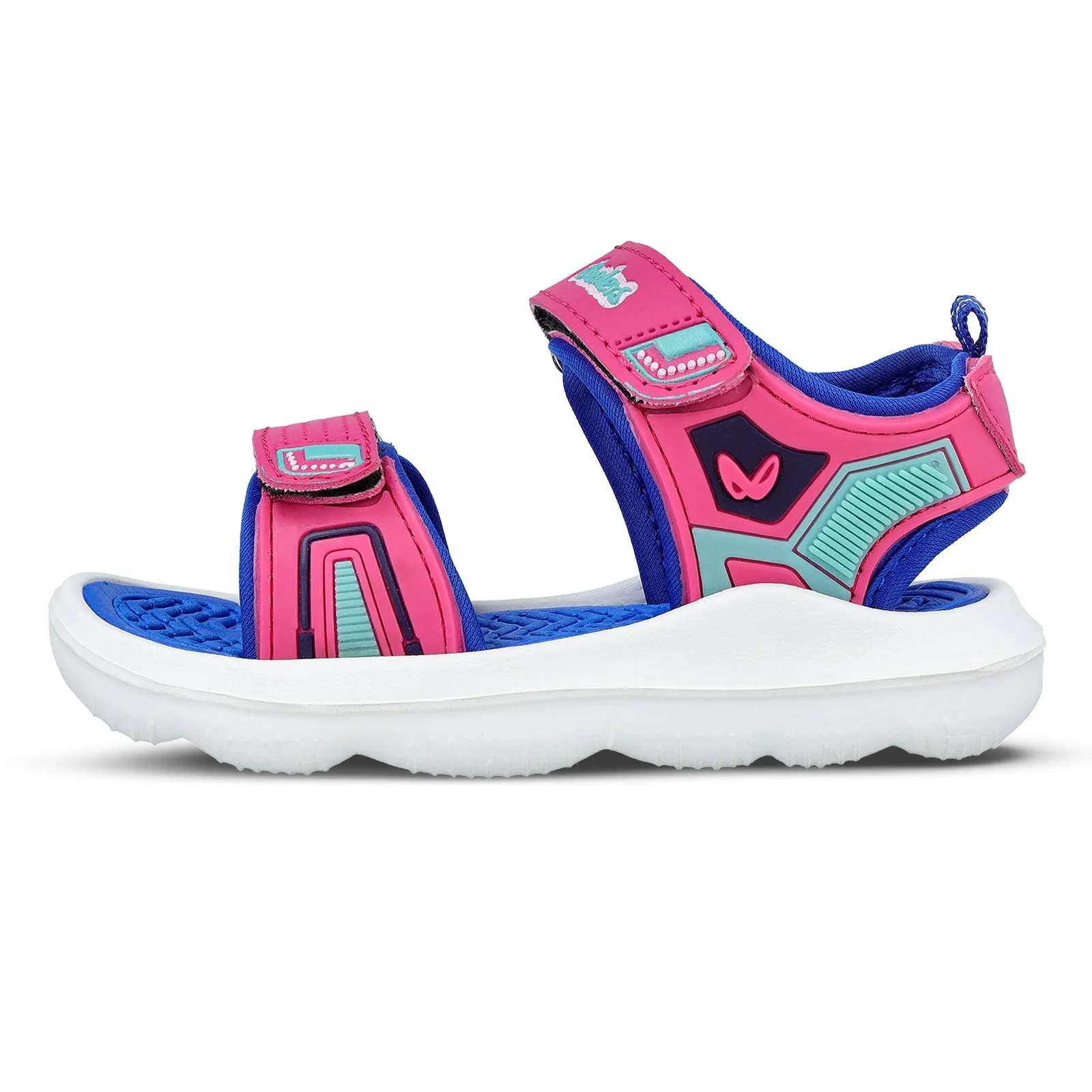 Walkaroo Kids Printed Thong Sandals  - WK455 Blue Pink