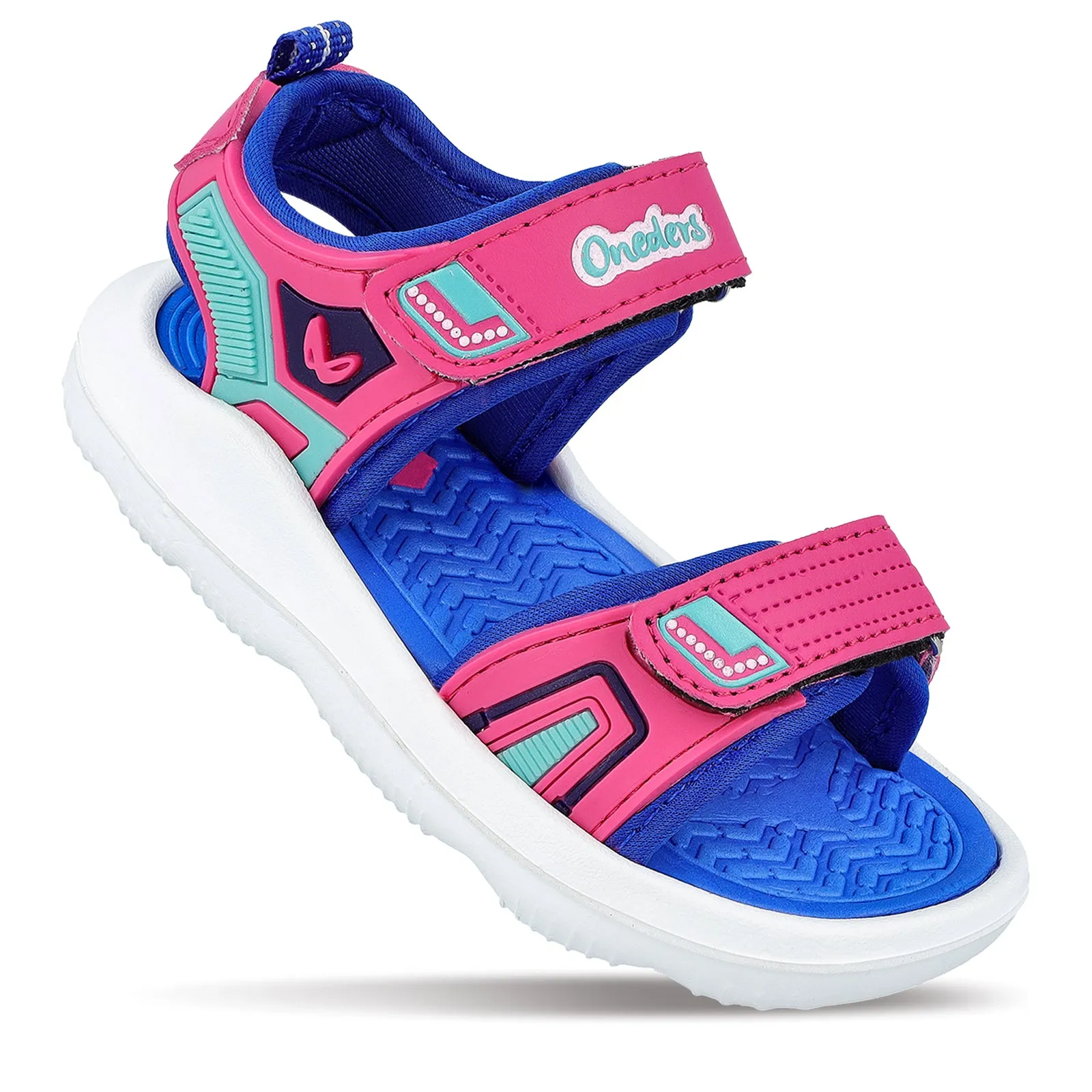 Walkaroo Kids Printed Thong Sandals  - WK455 Blue Pink