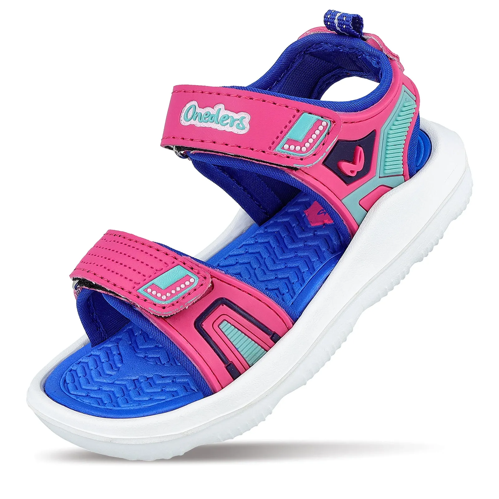 Walkaroo Kids Printed Thong Sandals  - WK455 Blue Pink