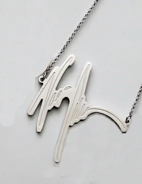 Your Signature Nameplate Necklace-Sterling Silver